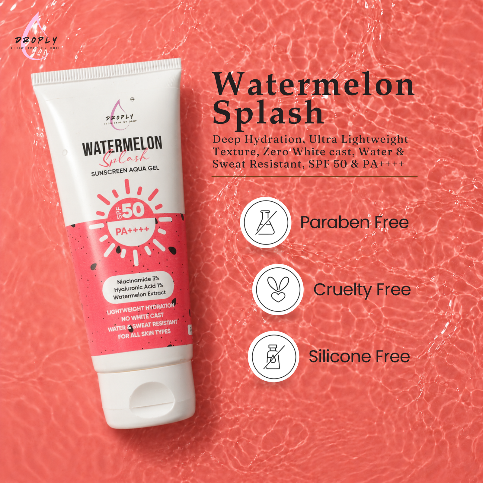 Watermelon Splash Sunscreen Aqua Gel - Image 4